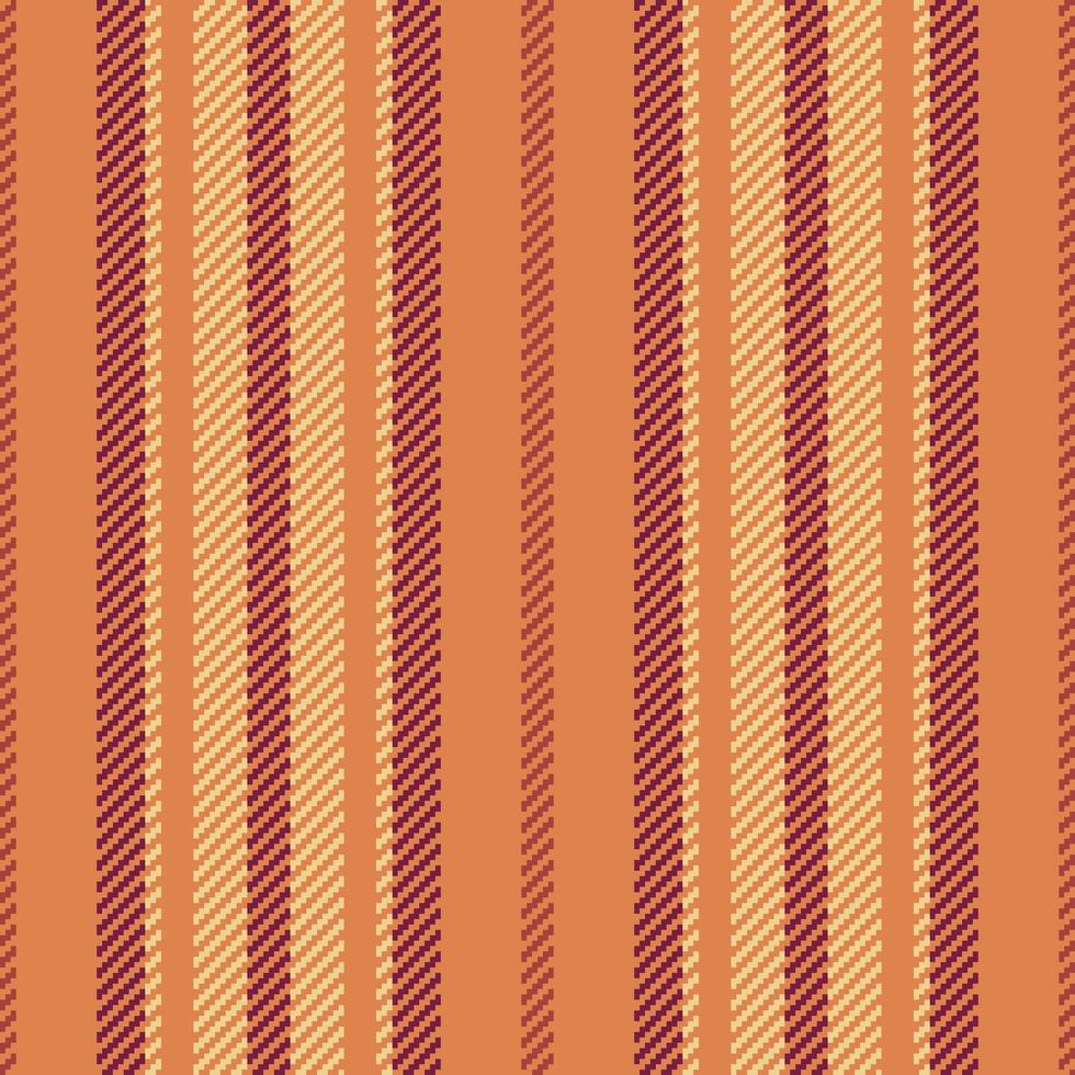 Bcratched fabric texture , ornate lines stripe pattern. Lsolation vertical background seamless textile in orange and amber colors. vector