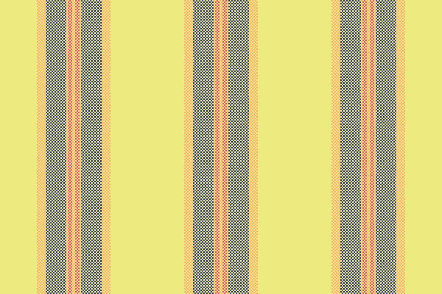 70s stripe seamless, drawing lines texture fabric. Lemon background pattern vertical textile in yellow and blue colors. vector