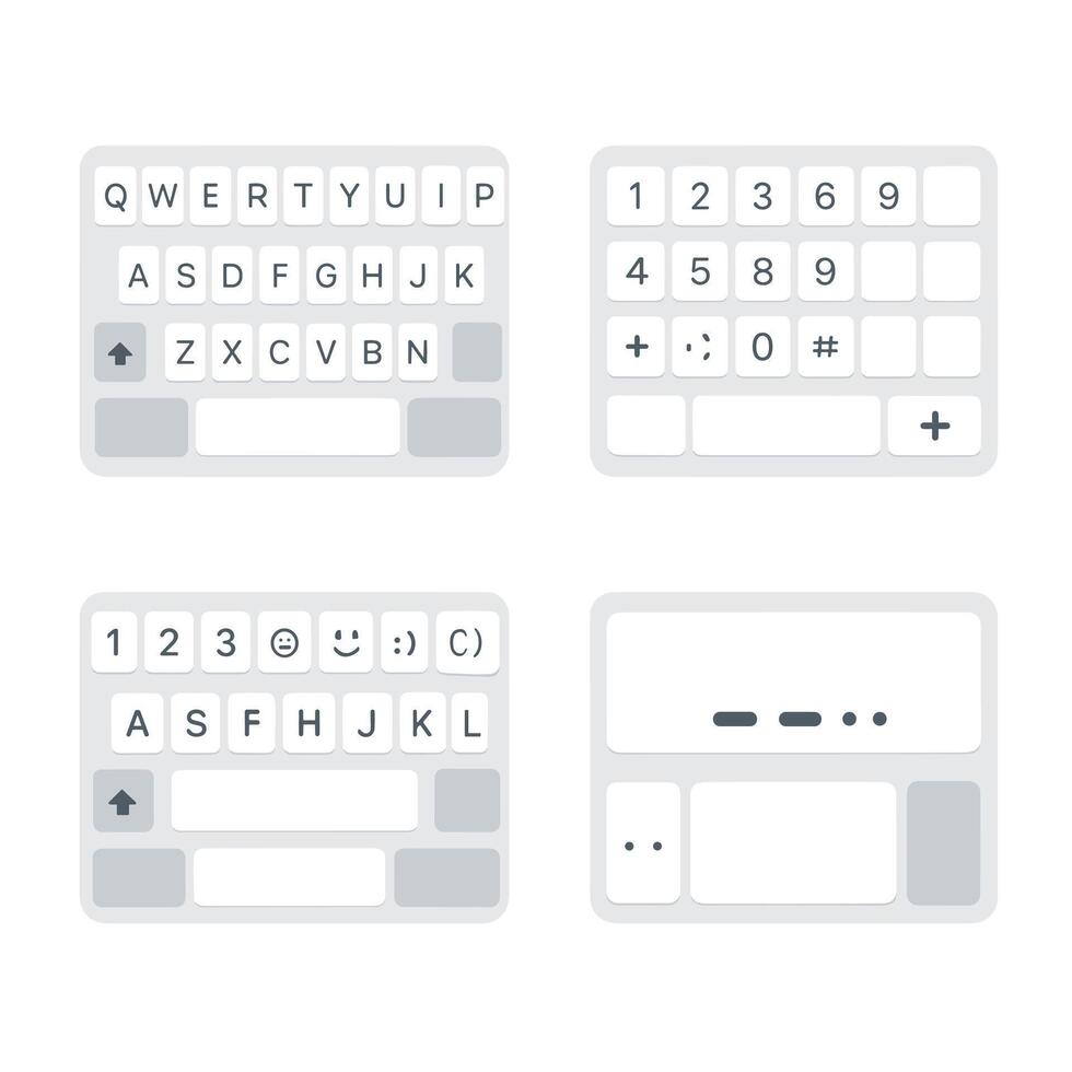 Minimalist Flat Style Different Keyboard Layout Illustration Set for User Interface vector