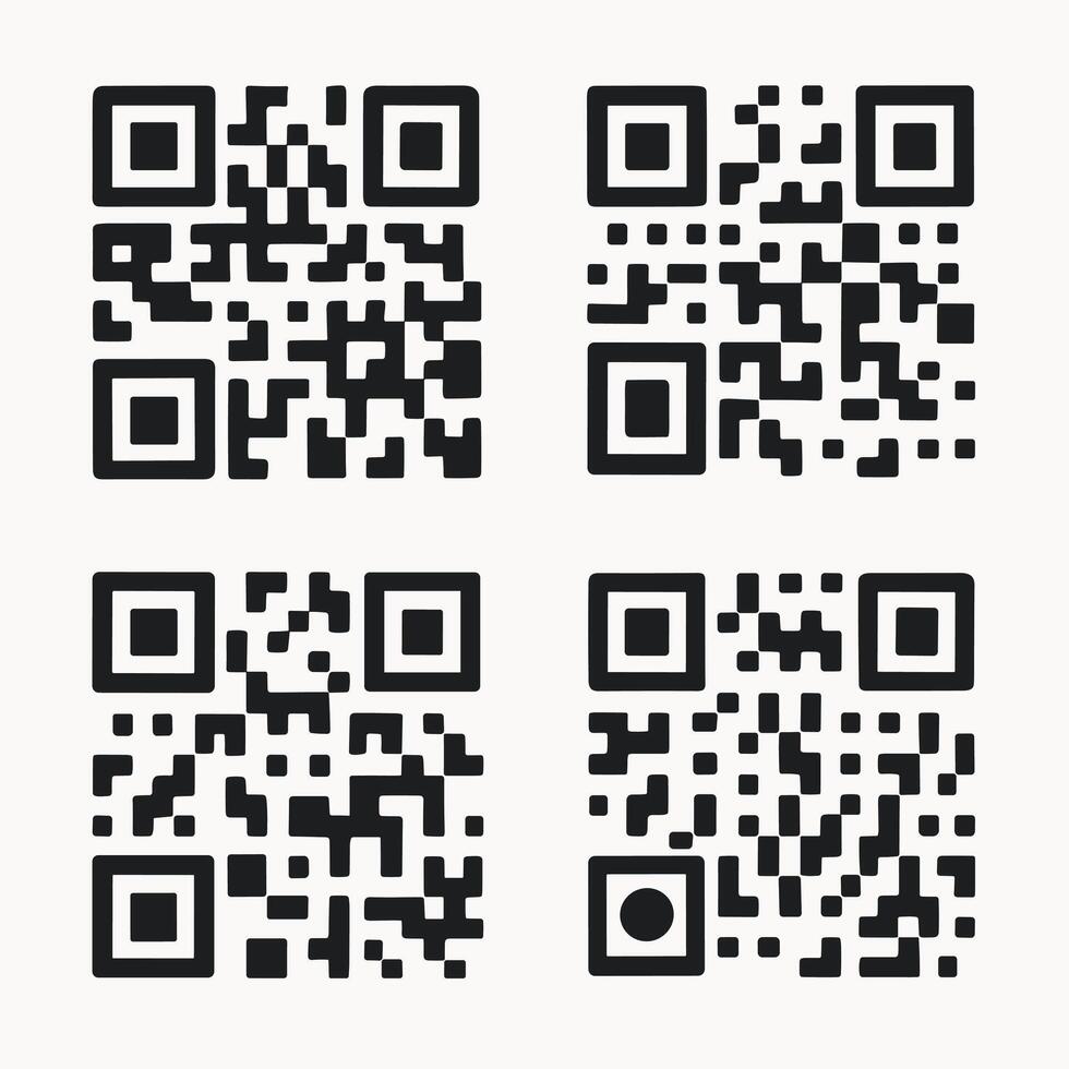 Minimalist Flat Design QR Code Array Technology Data Matrix vector