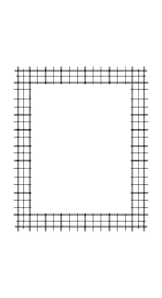 A square frame with a grid pattern on it vector