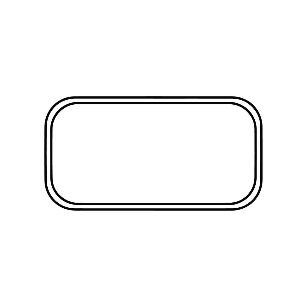 un negro y blanco dibujo de un rectangular objeto vector