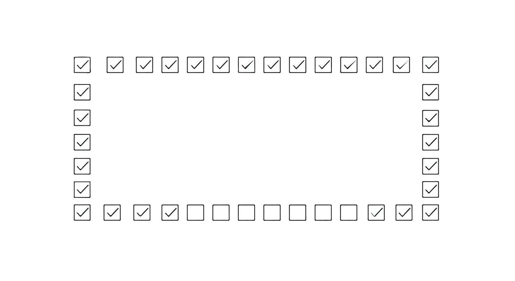 A square frame with a check mark on it vector