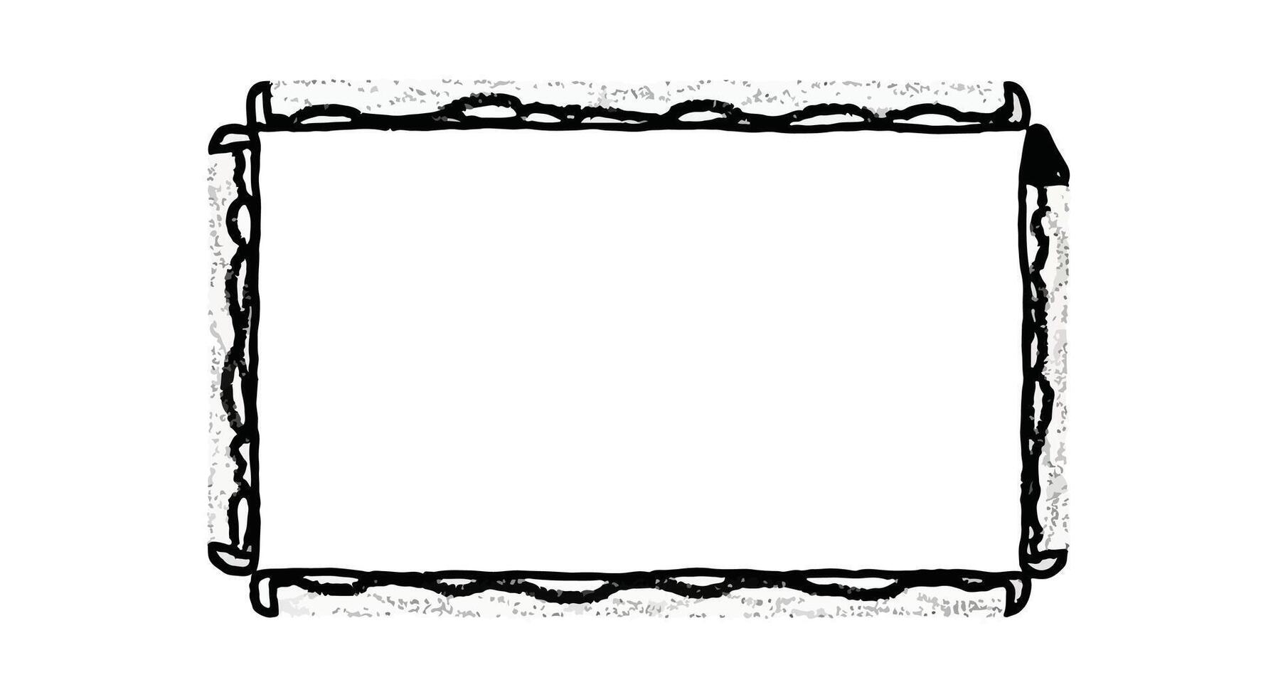 Hand-drawn Rectangular Frame Border Design. vector
