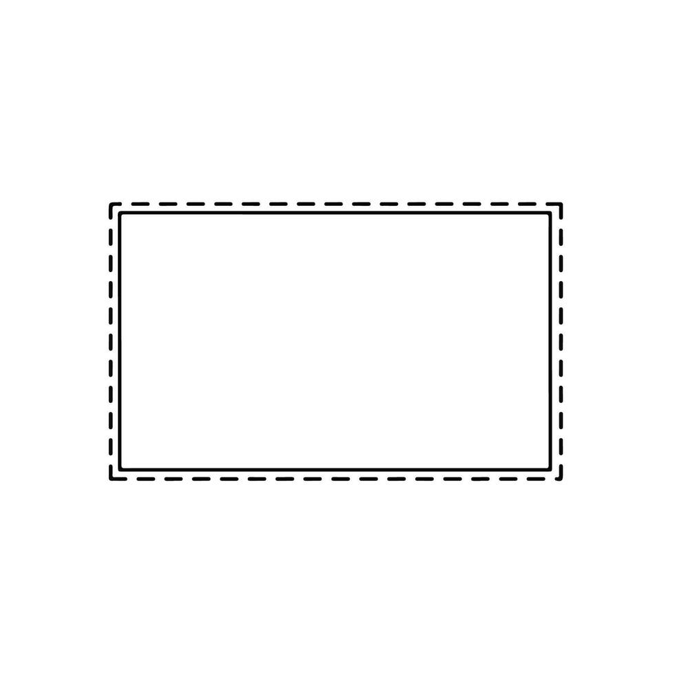 Simple Dashed Line Rectangle Frame Border. vector