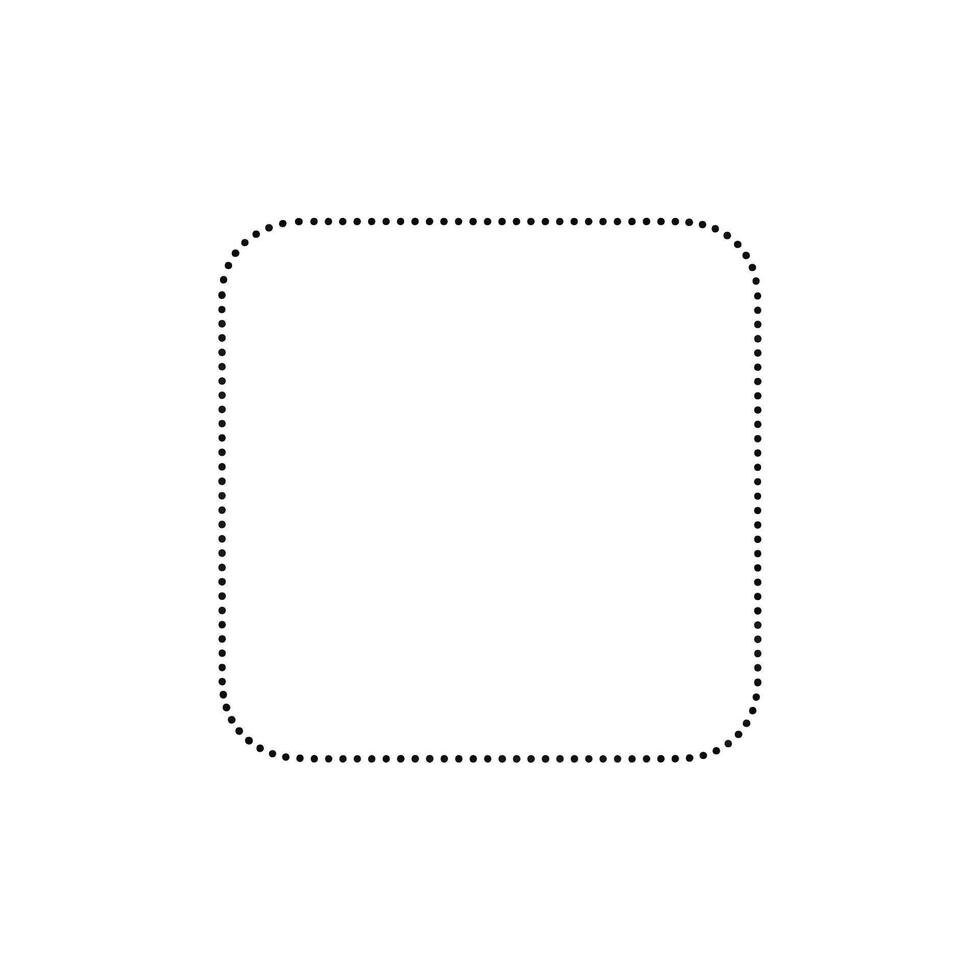 A square with a dotted line on it vector