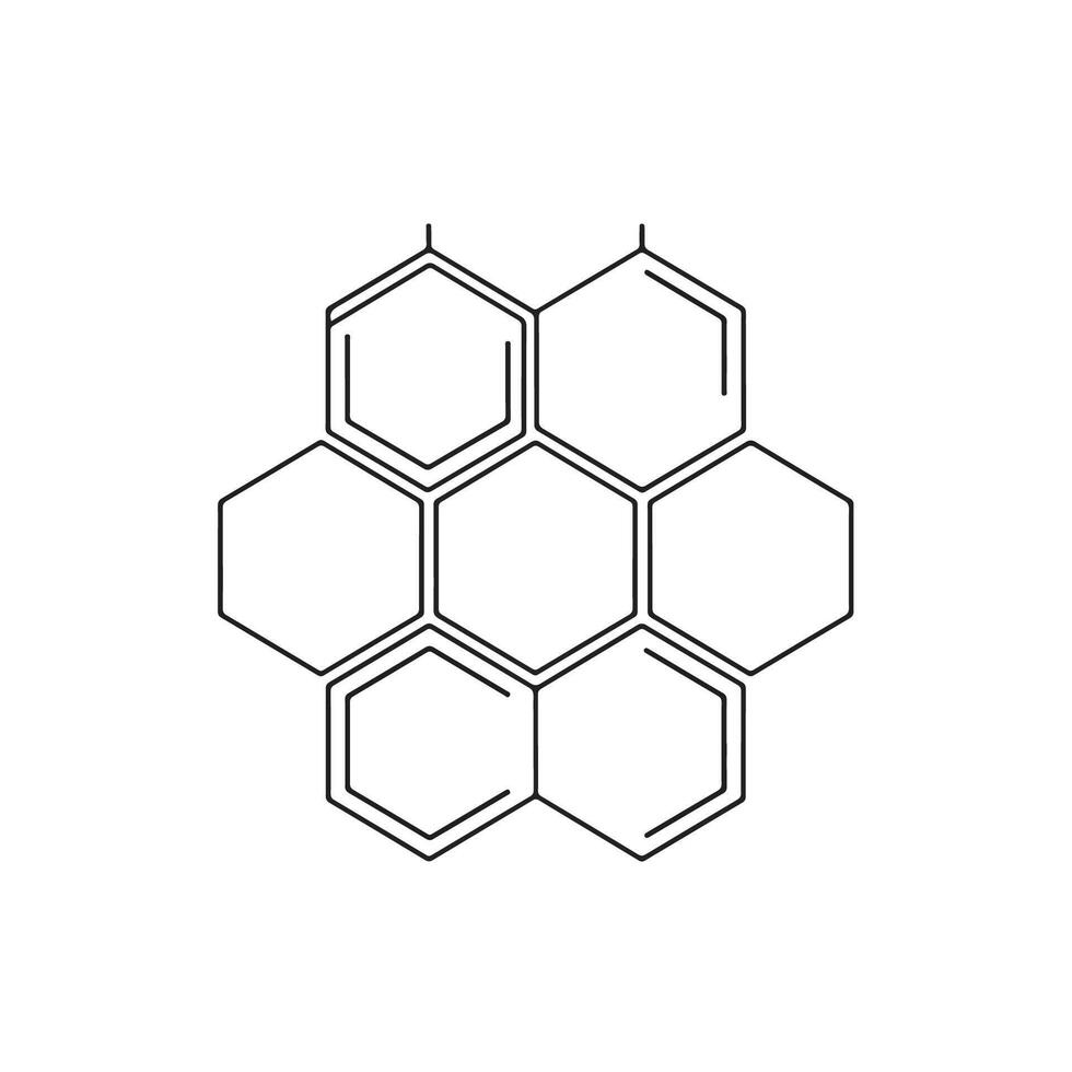 A drawing of a hexagon with a single line vector