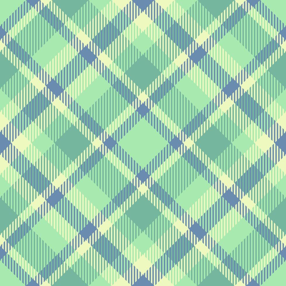 Tie textile pattern seamless, setting background check. Wool tartan plaid texture fabric in light and mint colors. vector