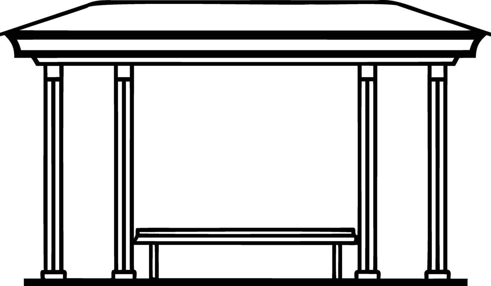 Classical pavilion structure with columns and flat roof vector