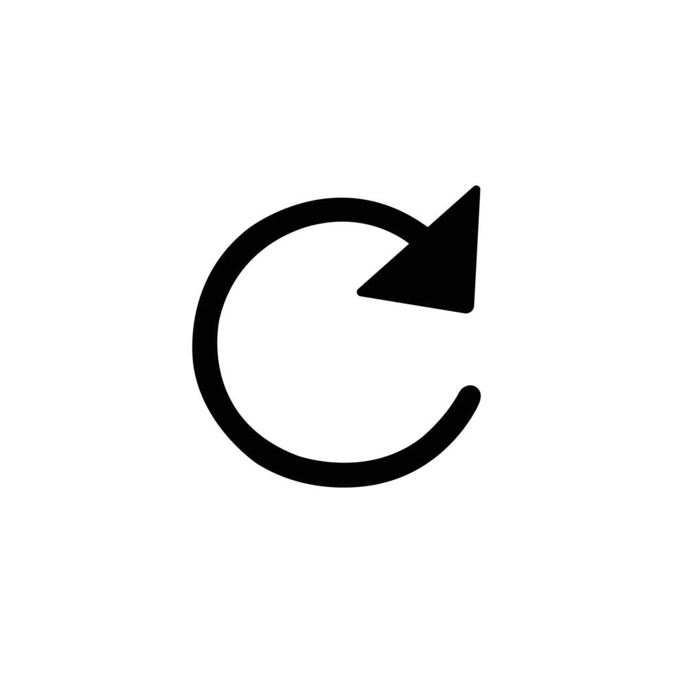 Circular Arrow Icon. Simple, Bold, Black, Refresh, Reload, Repeat, Recycle, Modern UI Design Element vector