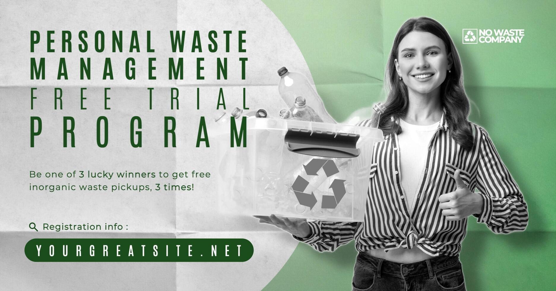 Personal Waste Management Free Trial Program Campaign for Facebook Ad Post template
