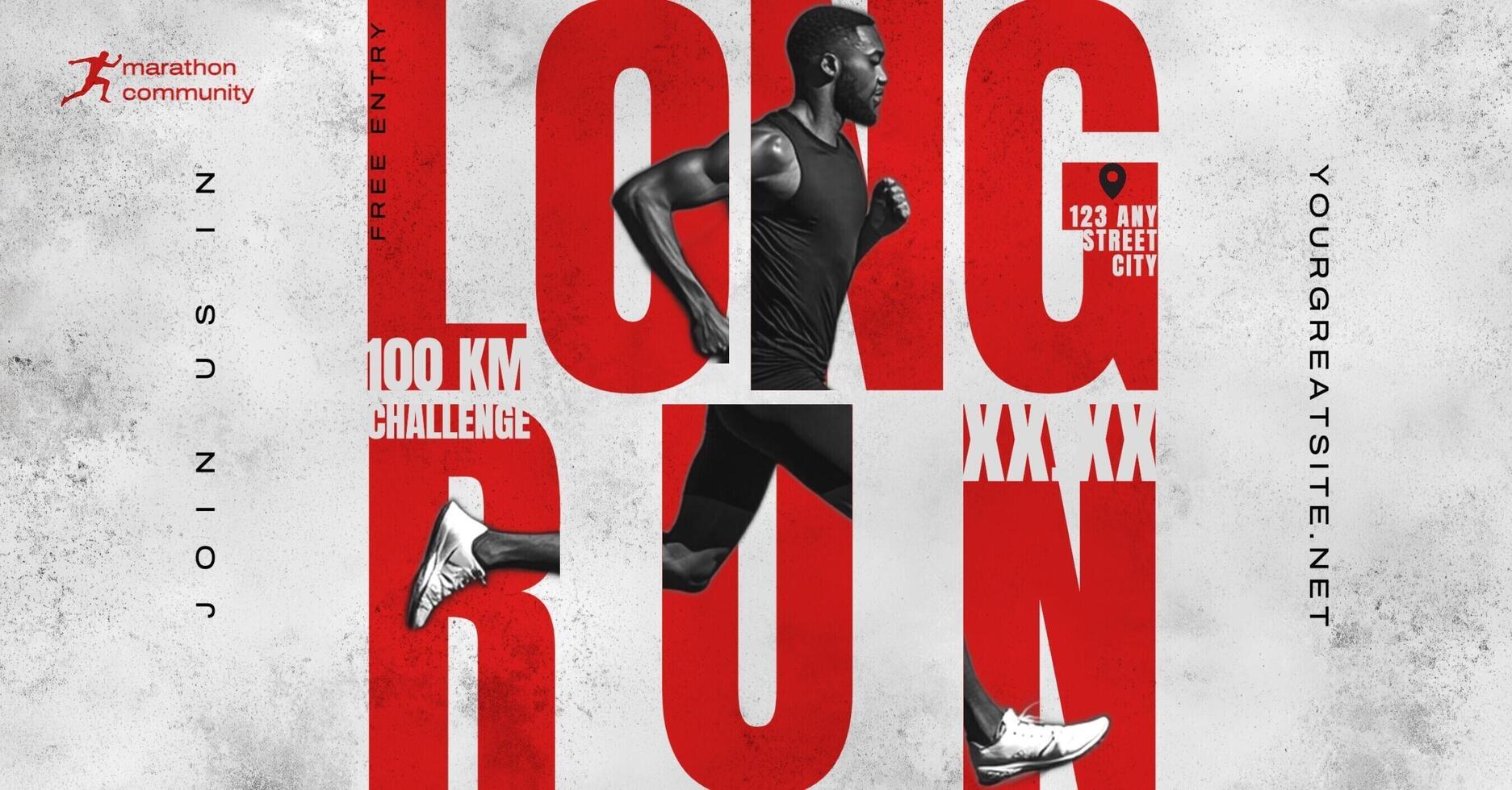 Long Run Event Campaign for Facebook Ad Post with a Running Man template