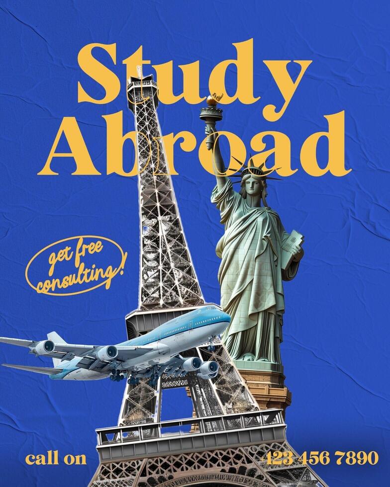 study aboard for social media post template