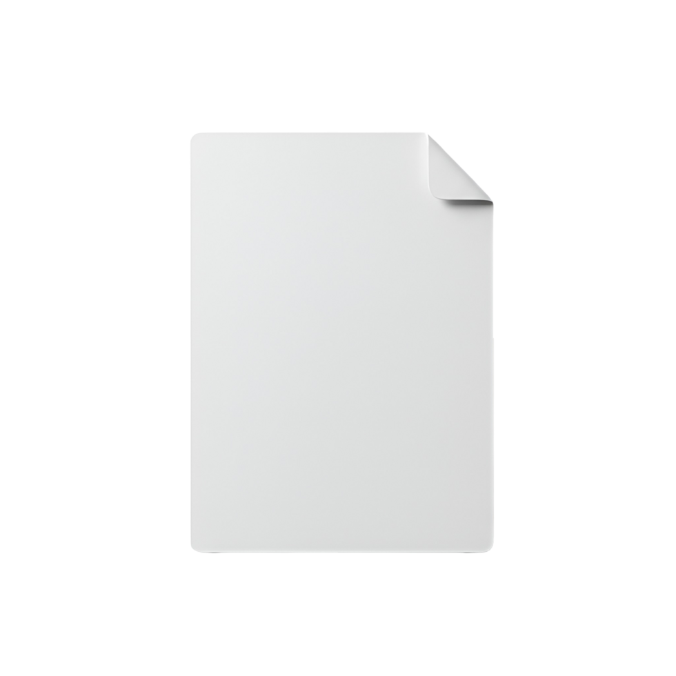 White paper sheet document page blank clean empty surface texture background object note on transparent background png