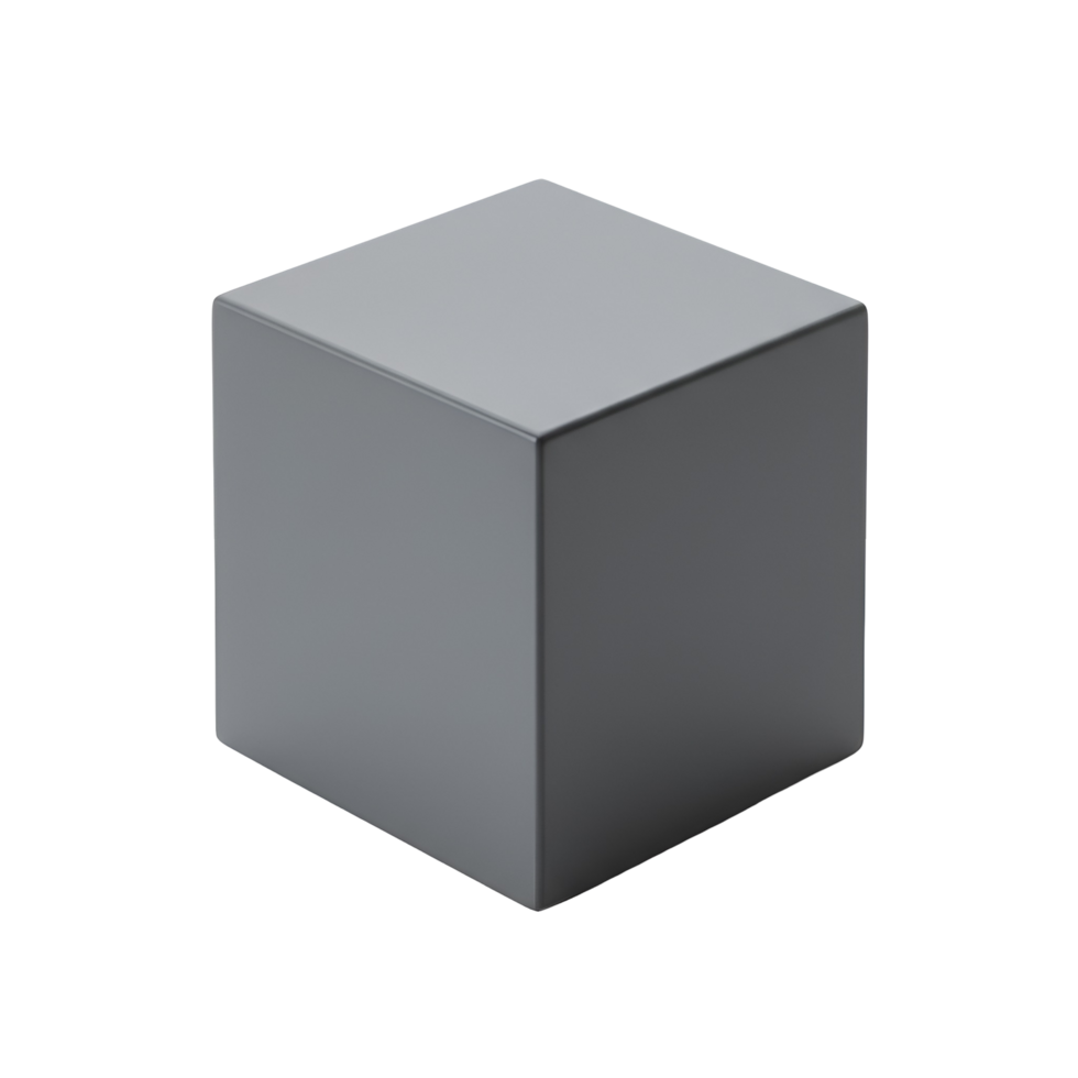 Cube render graphic design illustration geometric shape form block object presentation on transparent background png