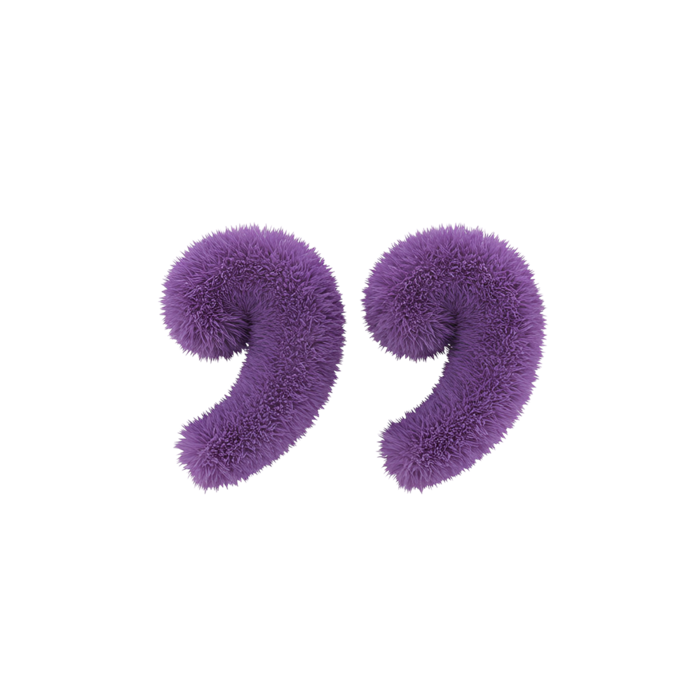Purple fluffy texture soft render abstract design isolated background element graphic art on transparent background png