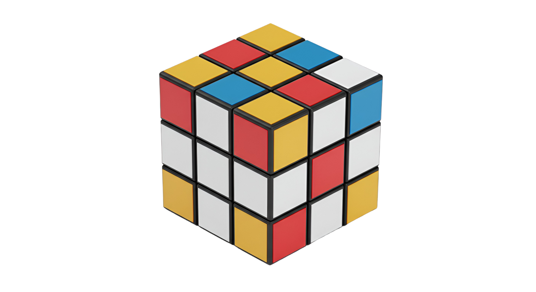 Puzzle cube toy game colors fun play solve challenge leisure activity recreation object on transparent background png