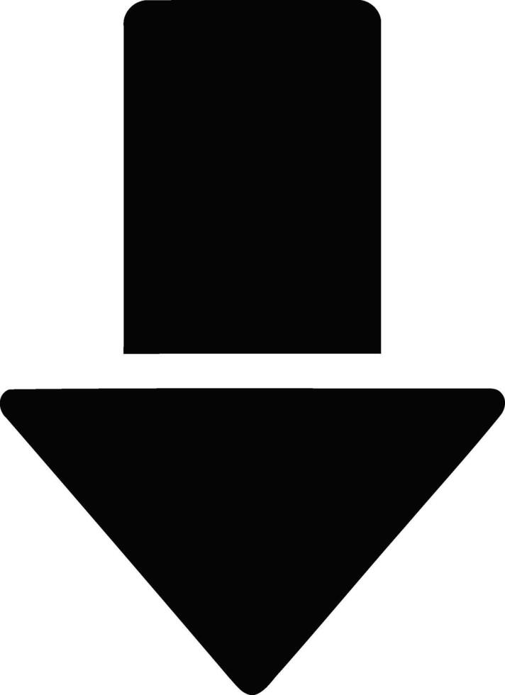 Simple down arrow symbol icon direction pointer graphic vector