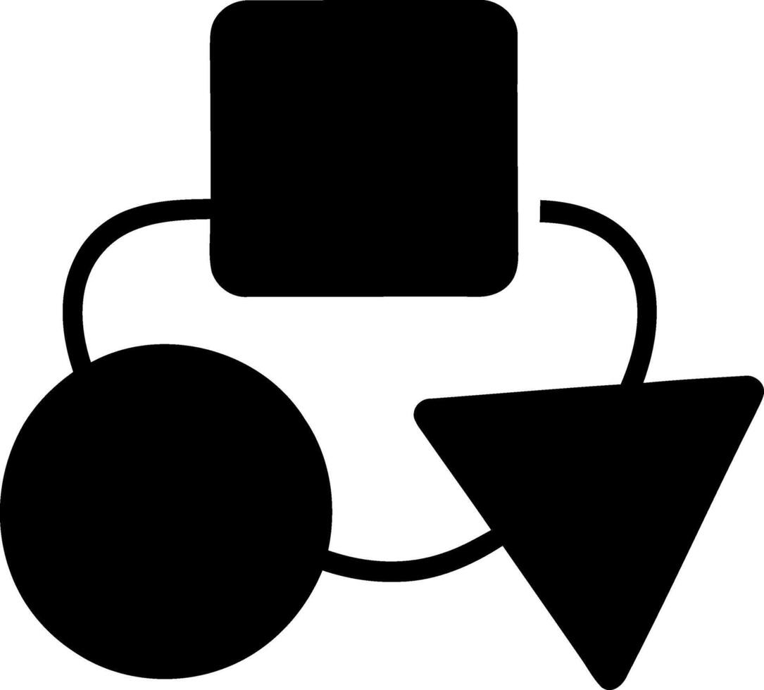 Simple geometric shapes connected in a flow chart vector