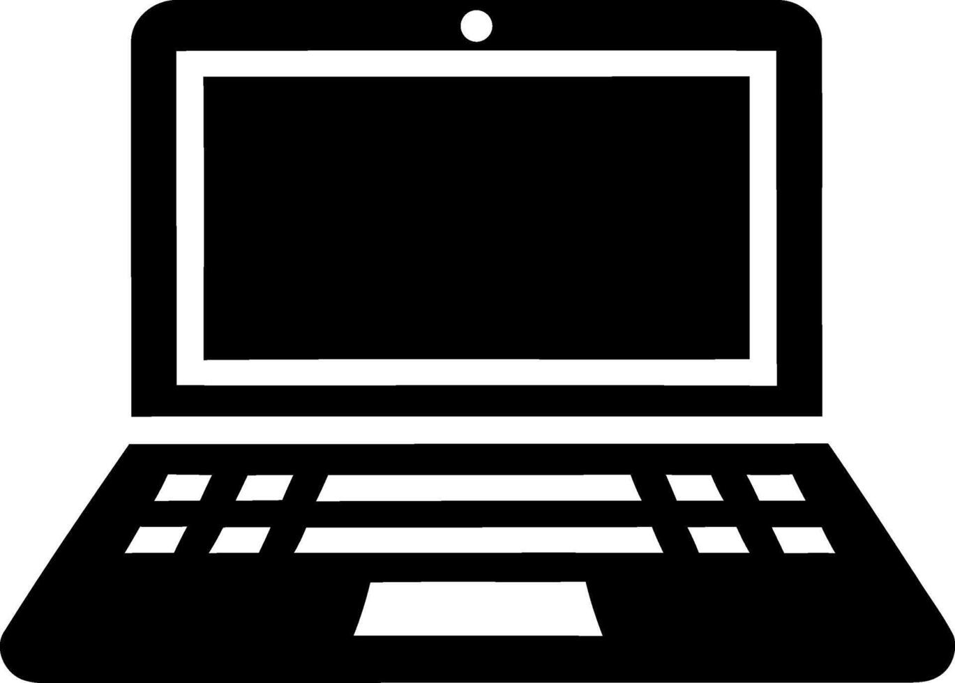 Simple laptop computer icon for digital devices and technology vector
