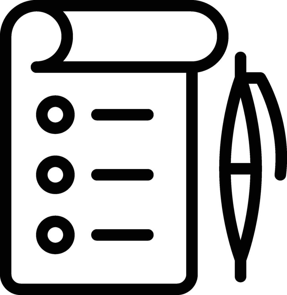 checklist, pen icon. Simple thin line, outline of Project Management icons for UI and UX, website or mobile application on white background vector