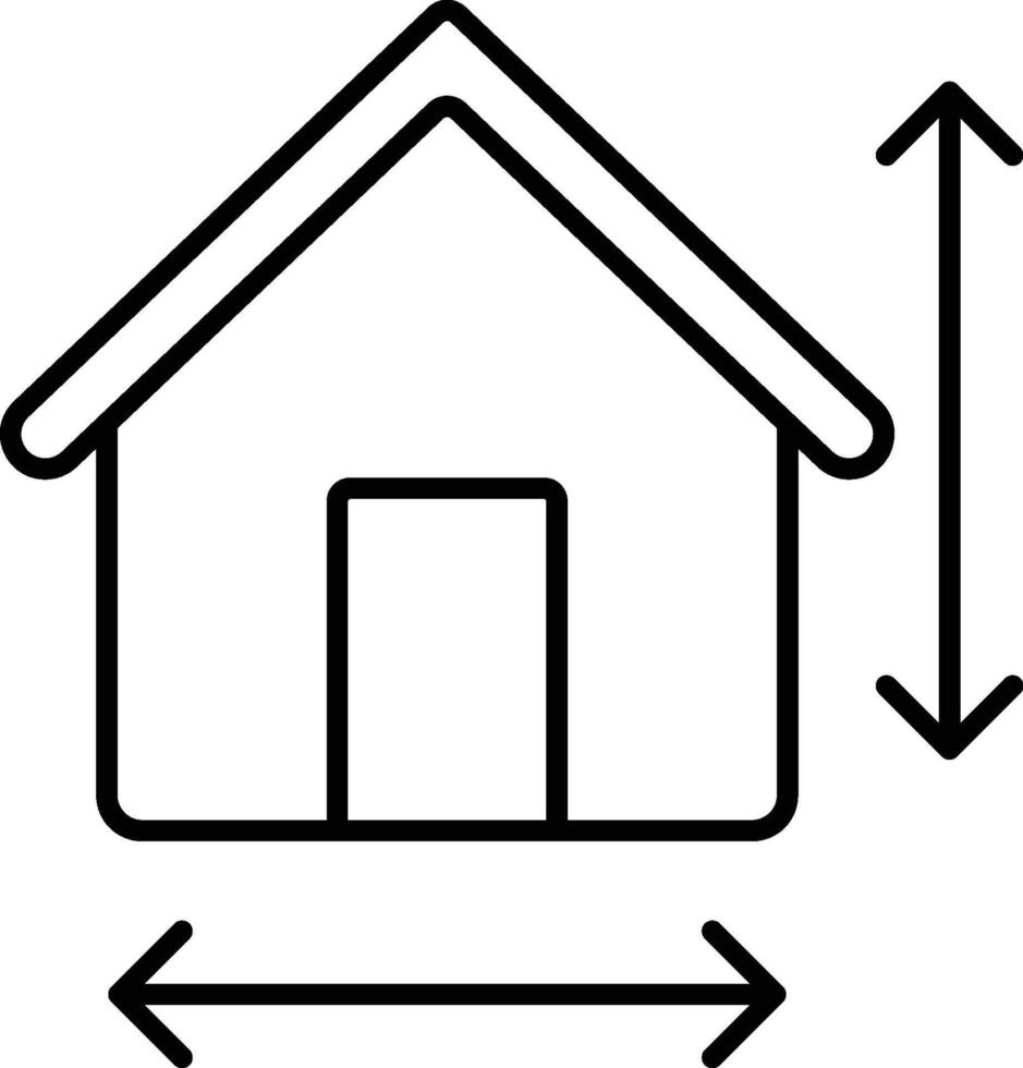 house, size, arrows icon. Simple thin line, outline of Real Estate icons for UI and UX, website or mobile application on white background vector