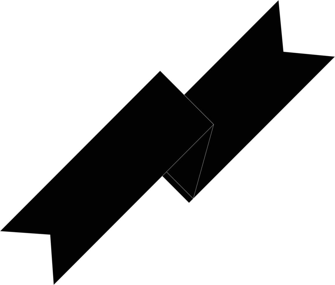 Folded ribbon icon. Simple glyph, flat of Ribbon icons for UI and UX, website or mobile application on white background vector