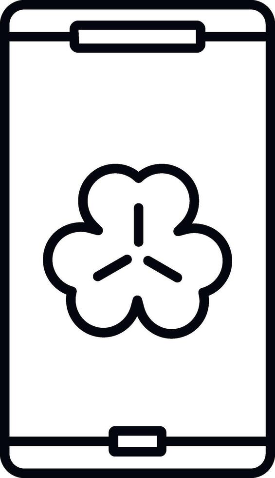 Smartphone, shamrock icon. Simple thin line, outline of Saint Patricks Day icons for UI and UX, website or mobile application on white background vector