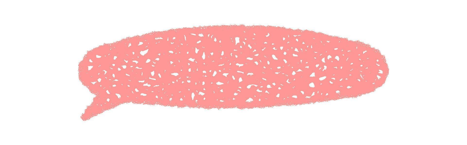 Pink crayon sketch fluid chat bubble stands out with its organic rectangle shape and talk message style. Soft dialogue and speech comment blend in an illustration for modern chat communication vector