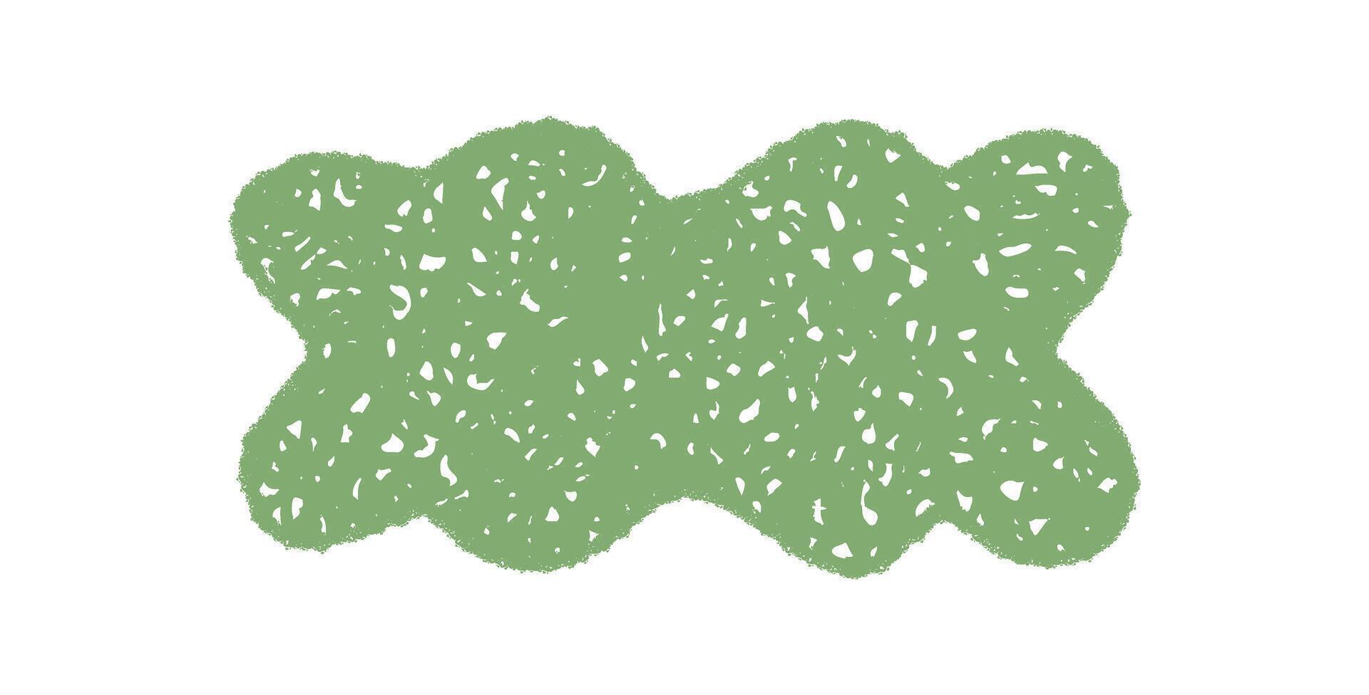 Groovy hand drawn wavy green border with retro y2k shading. Abstract crayon frame as chalk sketch shape adds sketched texture to background. Modern graphic style for playful layout. vector