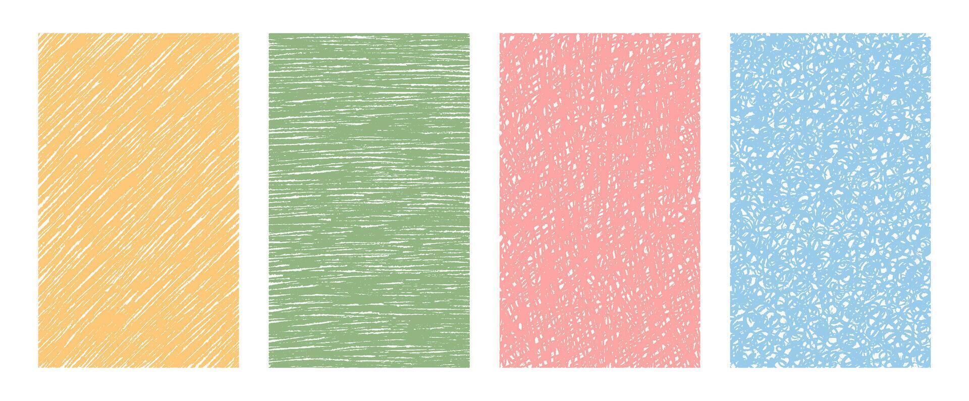 Pastel chalk rectangle box abstract set with organic scribble pattern. Background texture uses sketch and colorful graphic with text style. Modern template concept for creative decor and print. vector