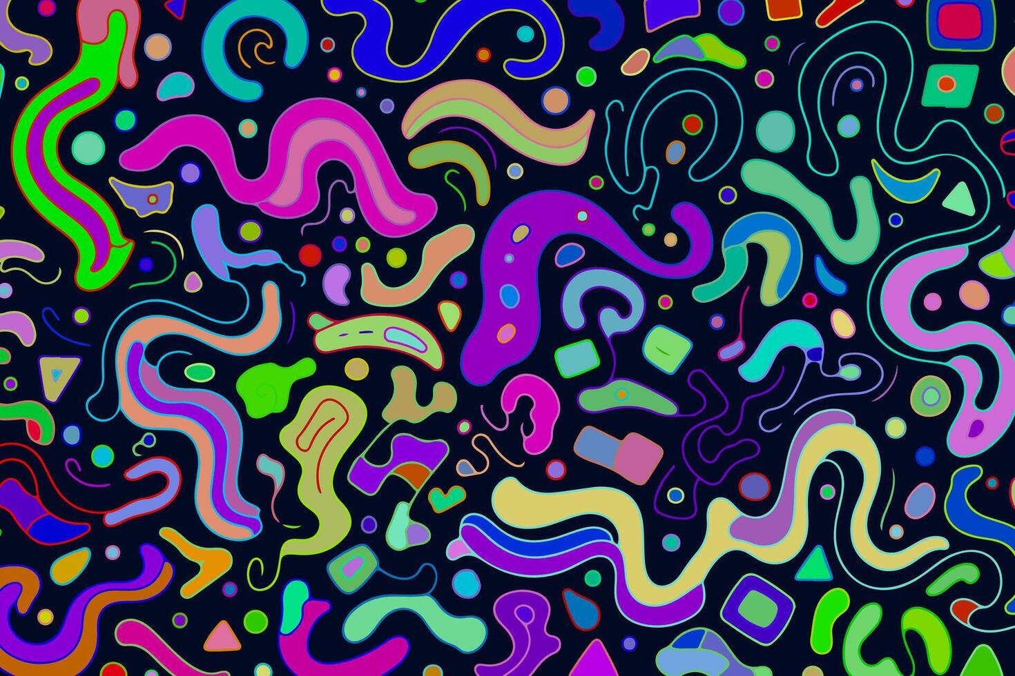 A colorful abstract pattern with many different shapes vector
