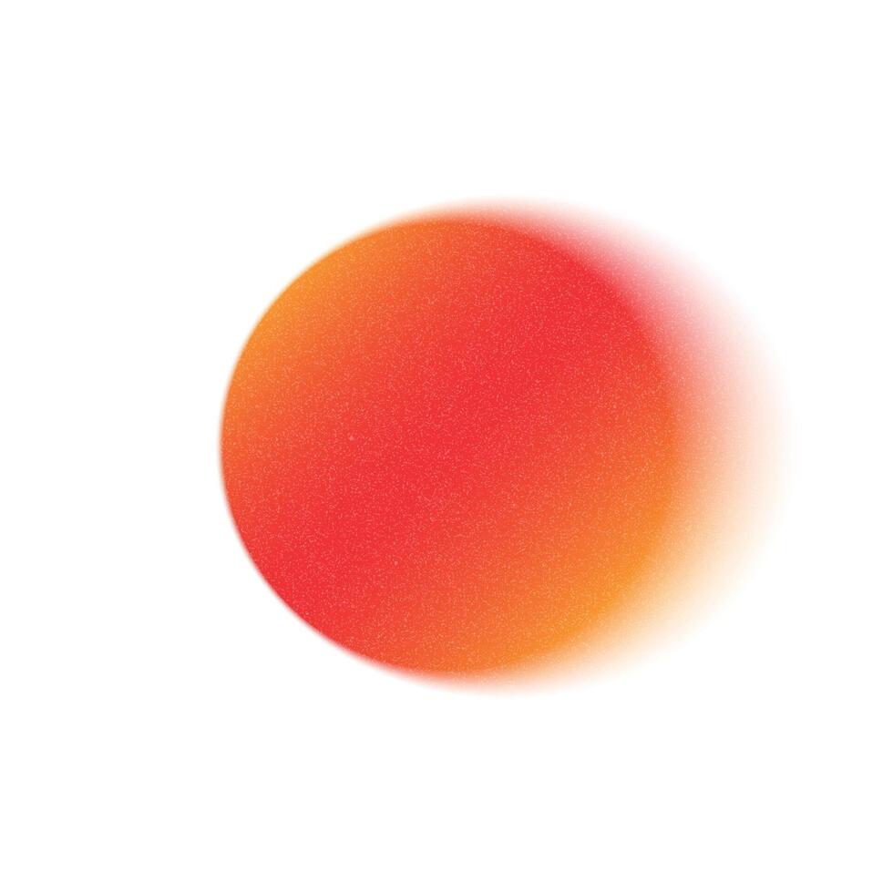 Red orange gradient circle with grainy blur mesh texture vector
