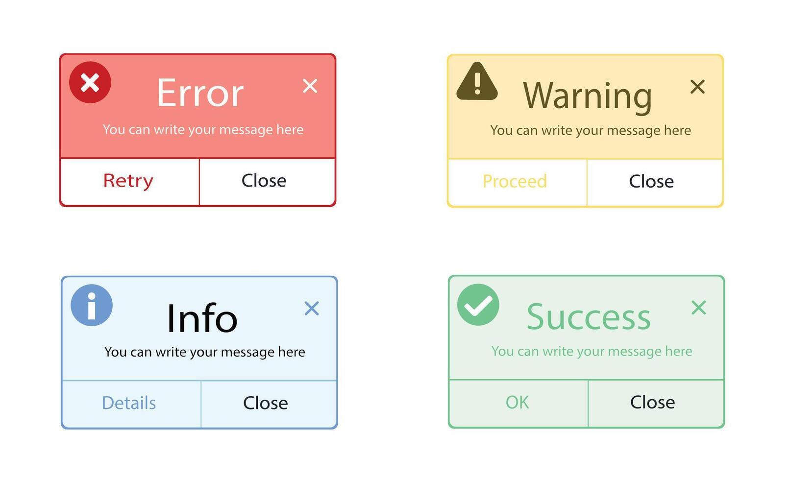 Error message in flat design vector
