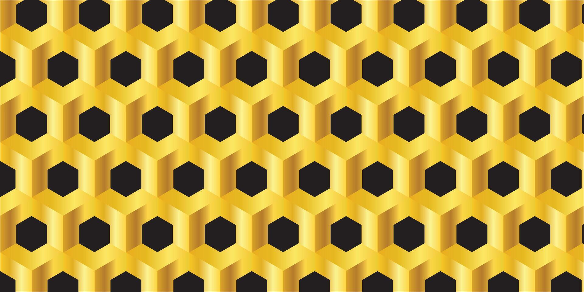 golden honeycomb hexagonal pattern with 3D abstract design, ideal for luxury backgrounds, modern layouts, and decorative projects. vector