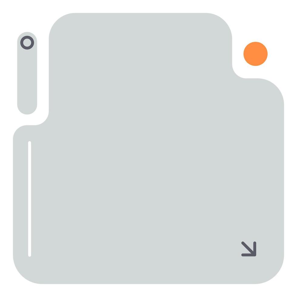 Clean Grey UI Window with Rounded Edges and Orange Accent. Flat Grey User Interface Panel with Simple Layout vector
