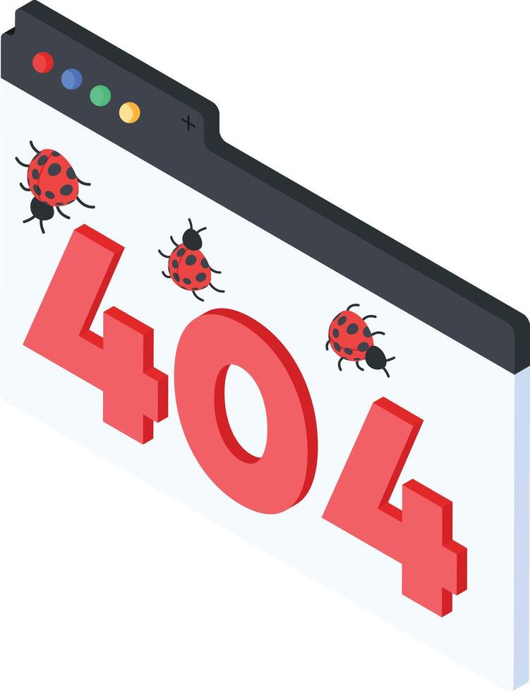 Error 404 on Browser Tab vector