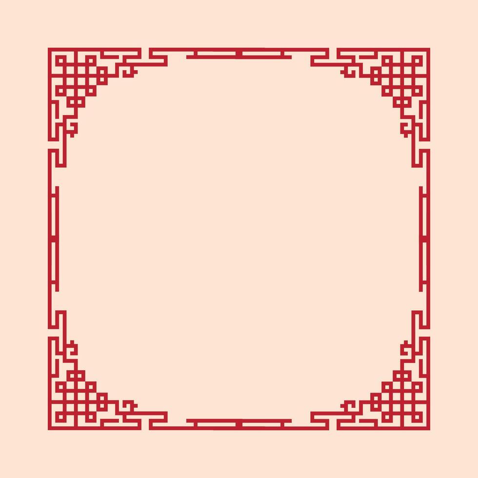 A red frame with white background. The frame is square and has a red border. The frame is made of lines and has a very simple design vector