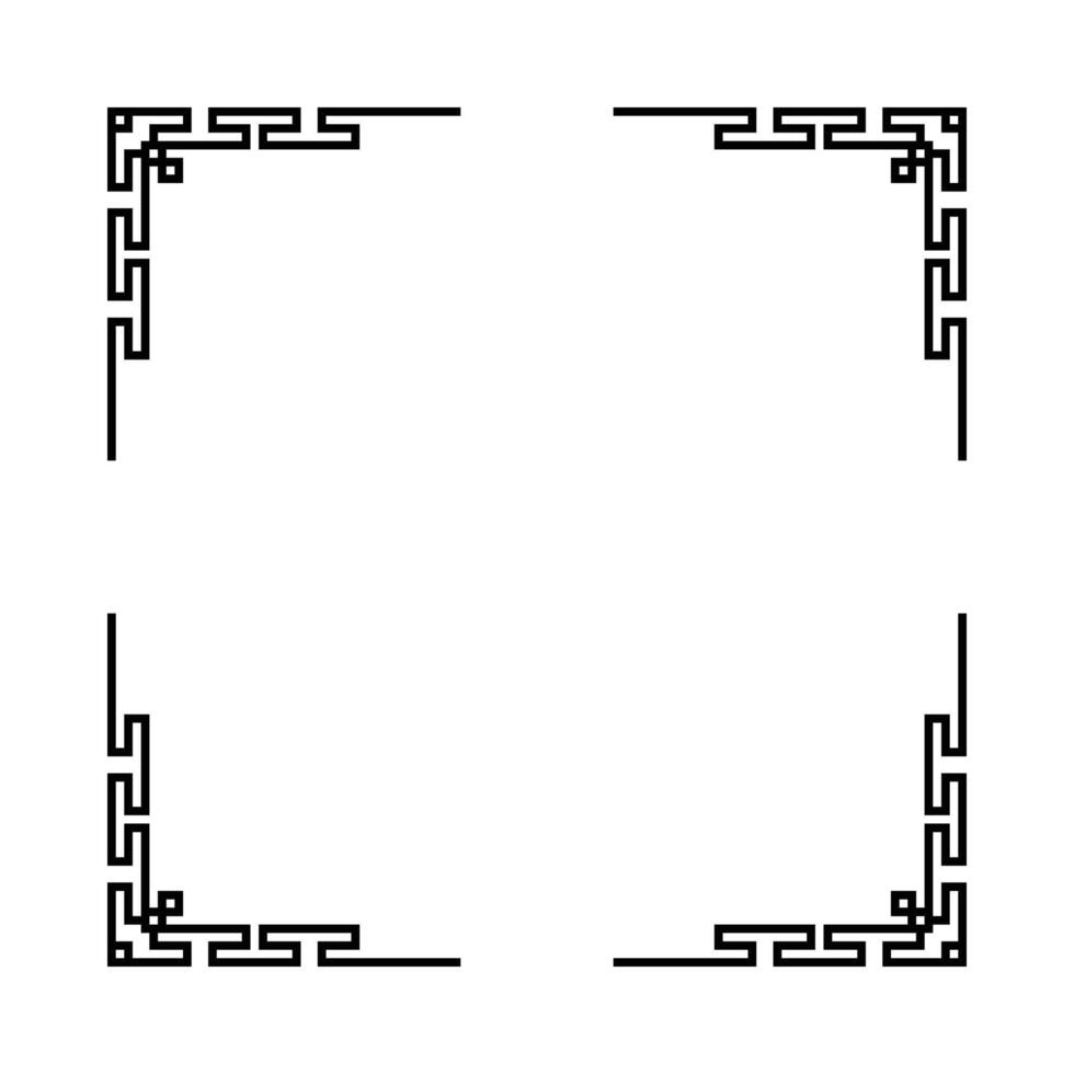 black and white frame with a white background. The frame is square and has a decorative border vector