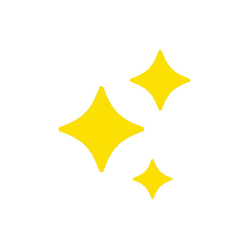 A yellow star with three smaller stars inside it. The star is surrounded by a white background. Concept of brightness and positivity vector