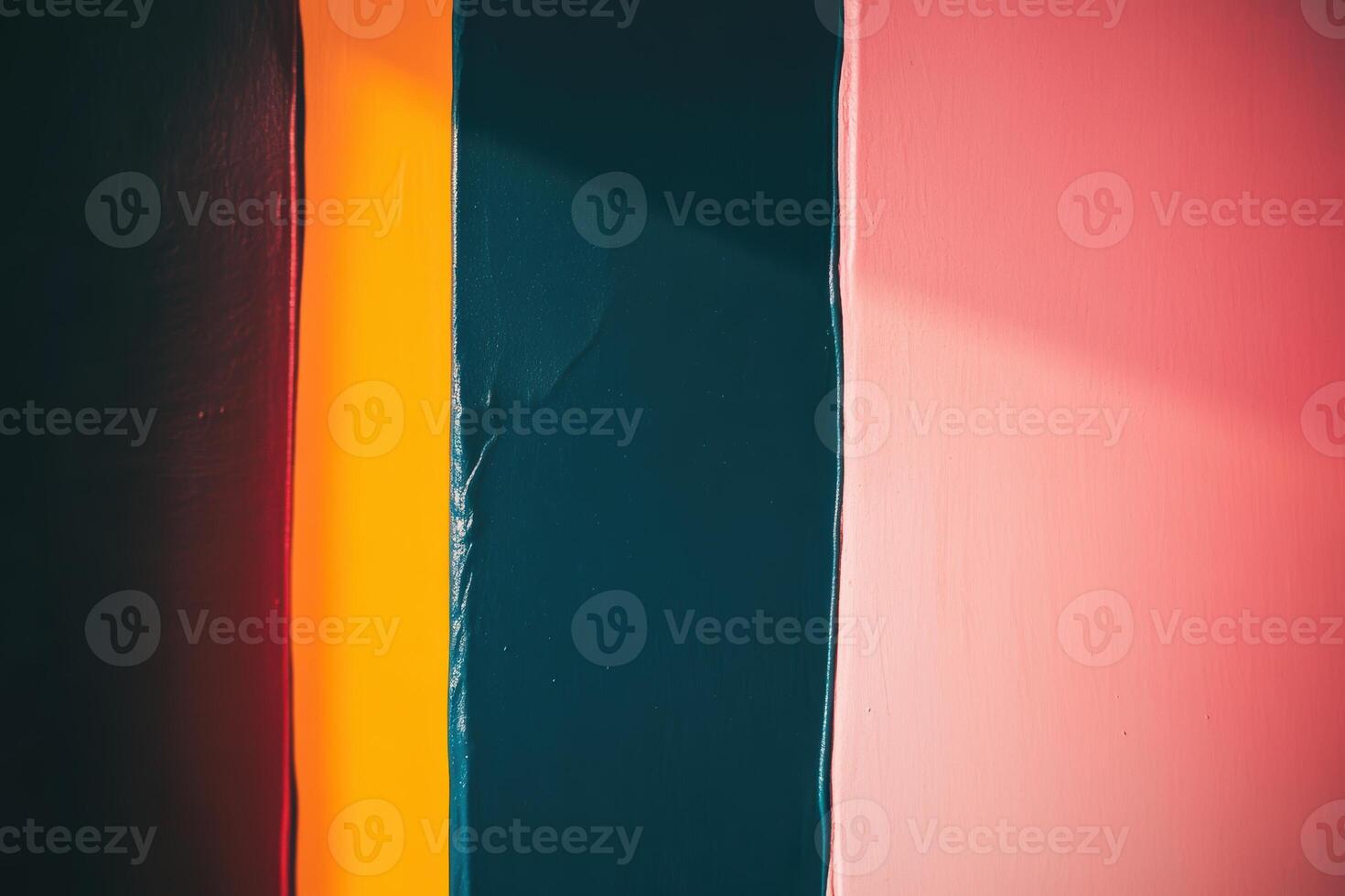 Colorful vertical stripes create a modern art display on a wall photo