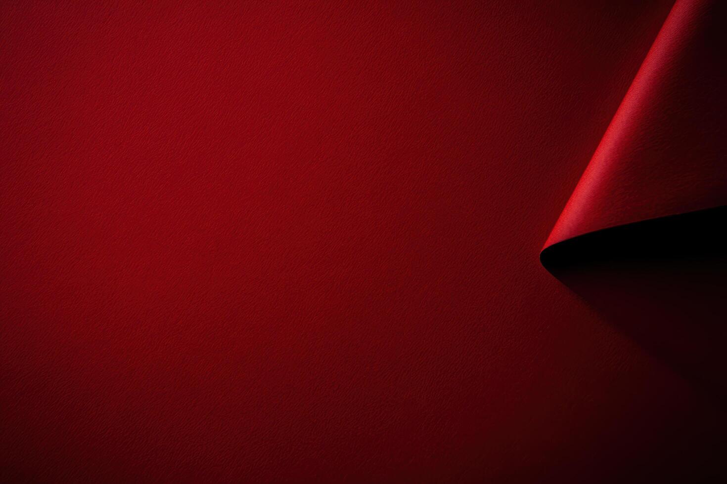 Bold red background with rolled paper creating a minimalistic aesthetic photo