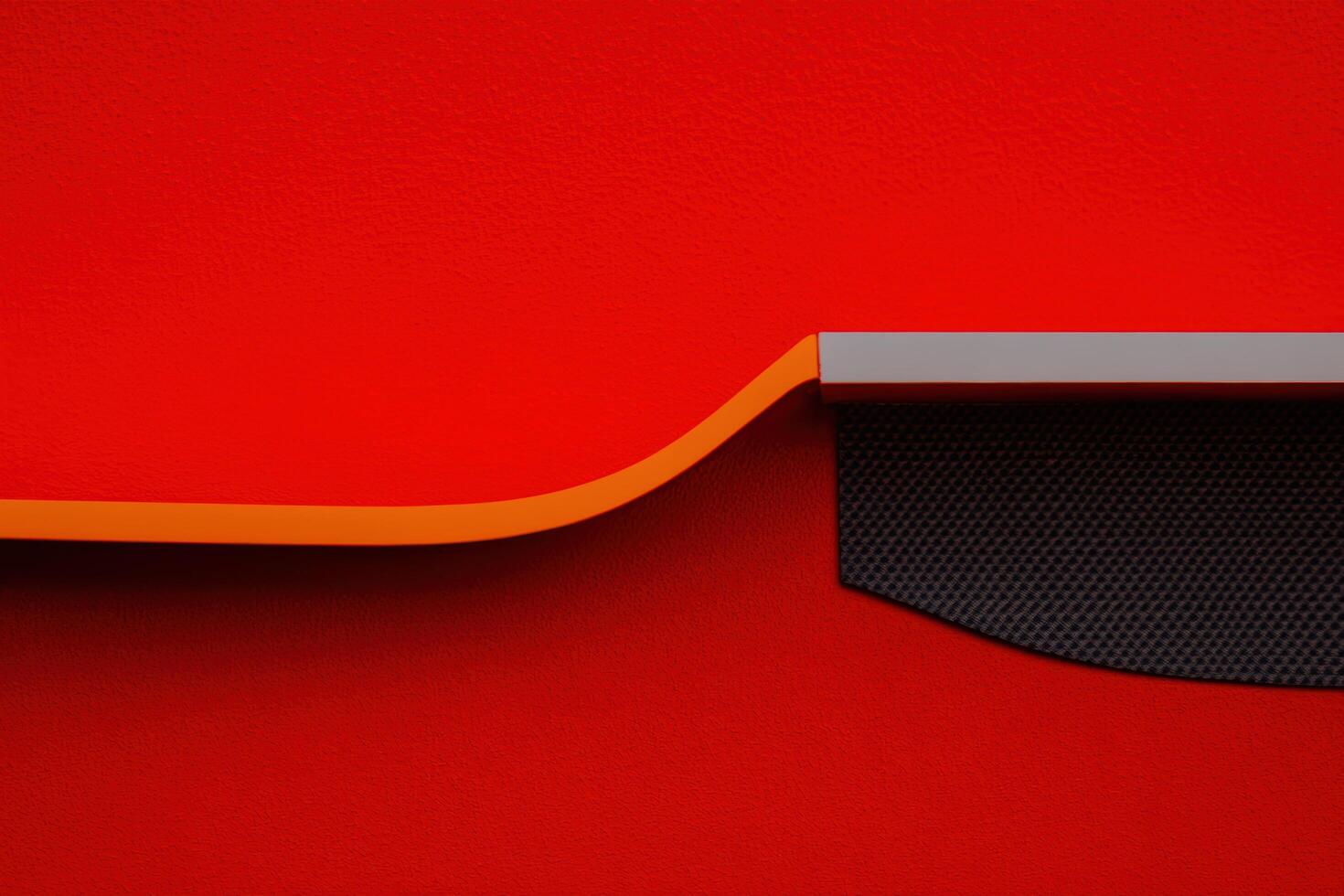 Unique design with curves and lines on vibrant red background photo