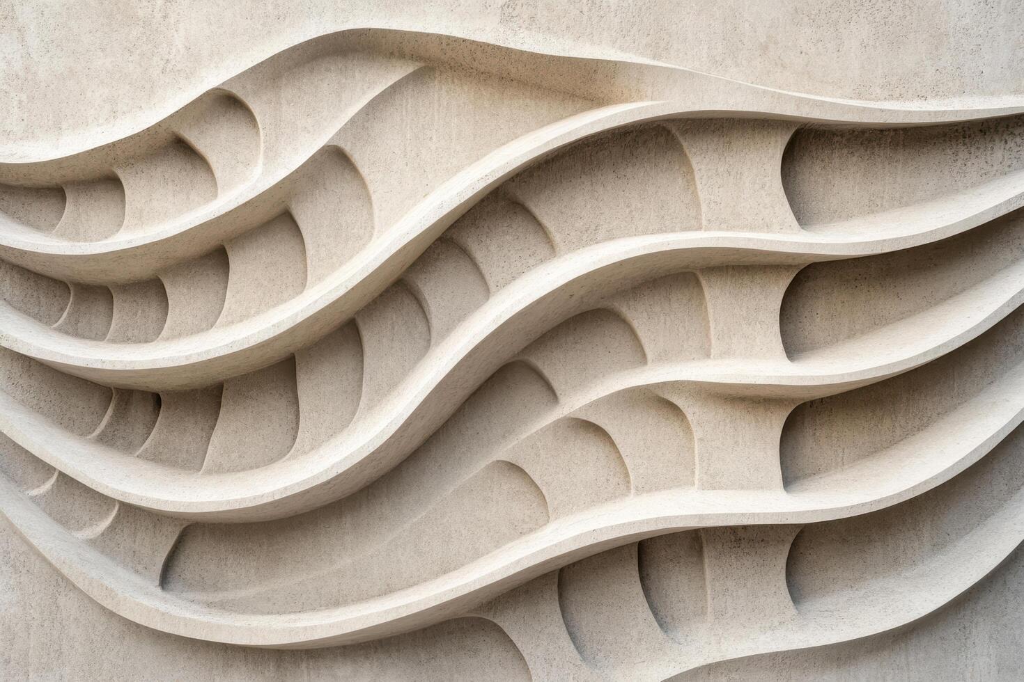 Intricate wave patterns enhance modern architecture in textured wall design photo