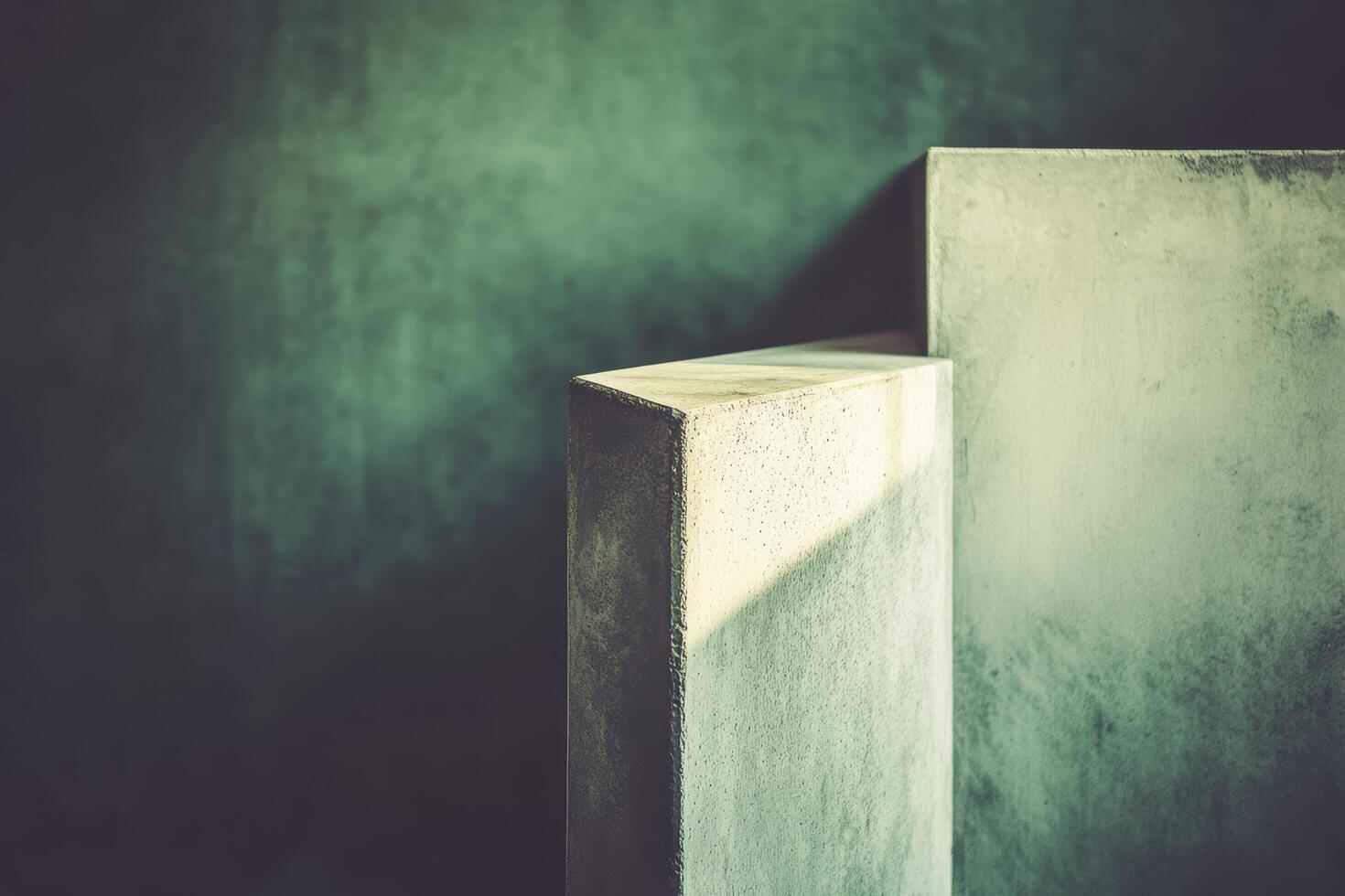 Abstract concrete structures casting shadows in a minimalistic design photo