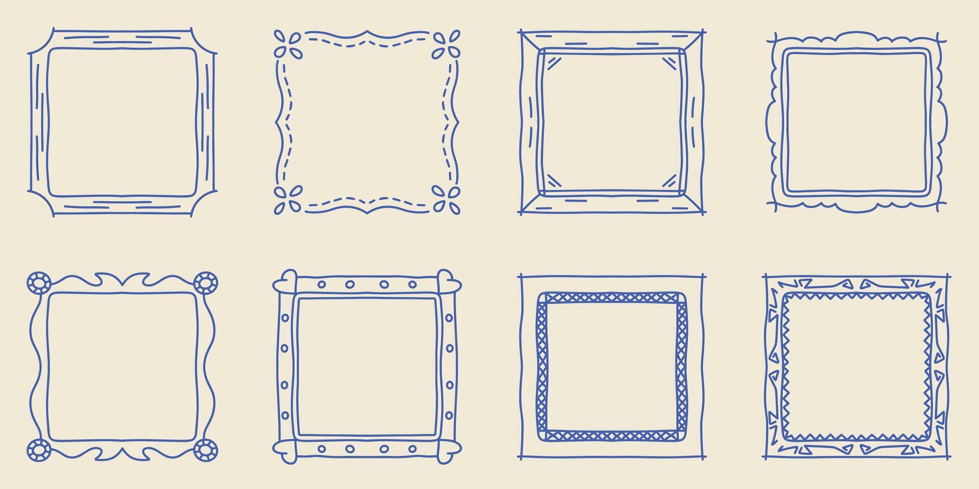 Hand Drawn Square Frame for Design Projects vector