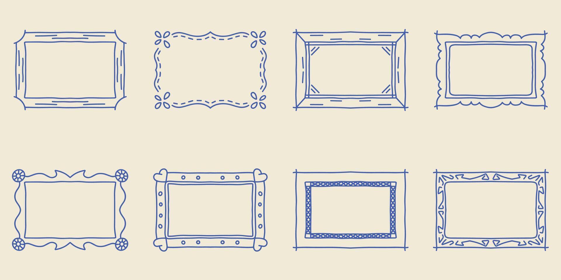 Hand Drawn Rectangle Frame for Design Projects vector