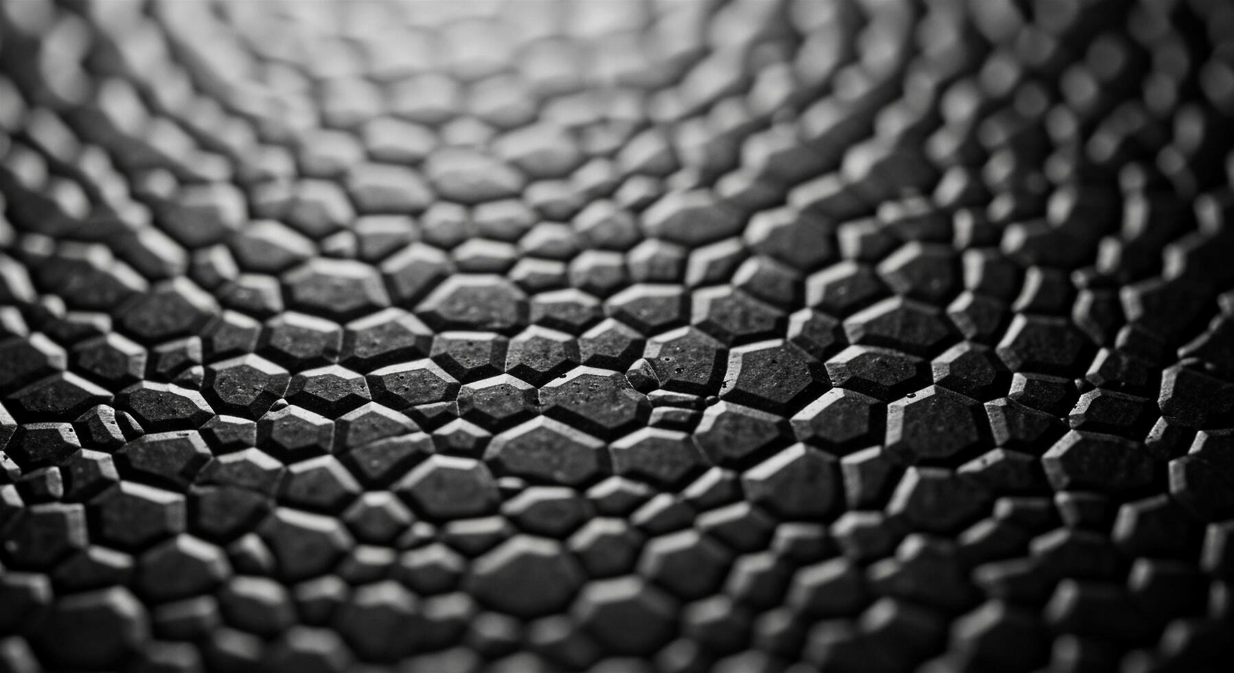 Dark abstract background with a bumpy geometric honeycomb texture. photo