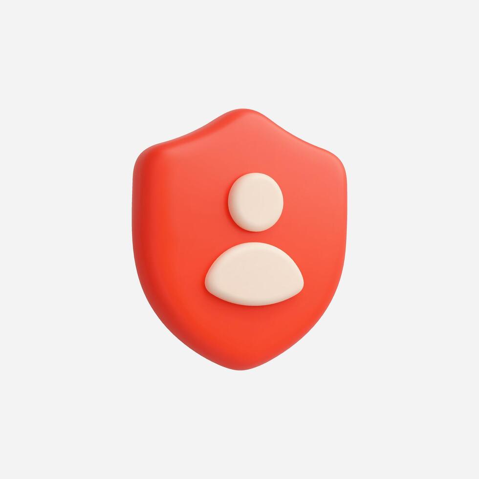 User profile protected by a shield. Security and privacy concept. vector