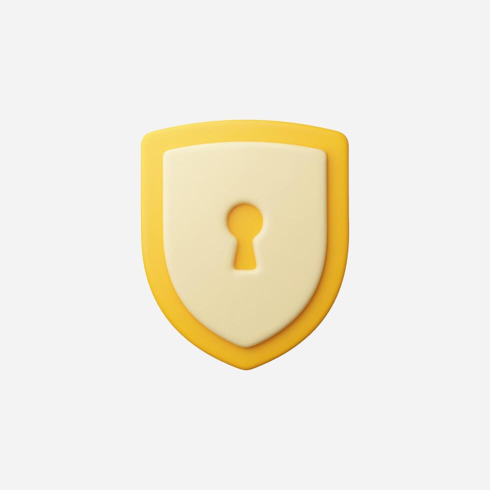 Stylized shield with keyhole, symbolizing digital security and protection. vector